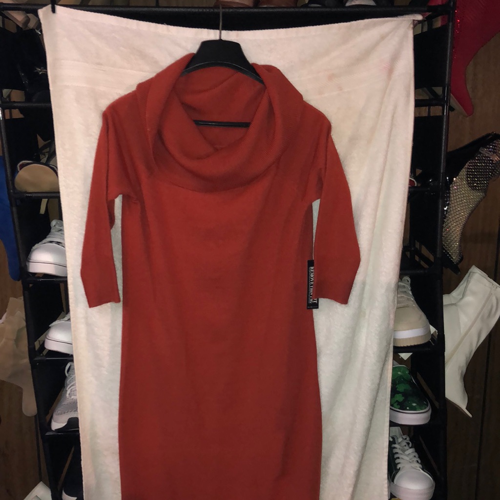 A Beautiful Rust Color Dress With A Beautiful Fringe Hemline In A Size Small.
